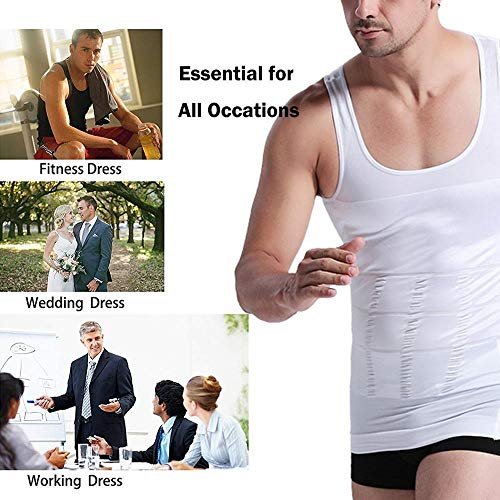Men's Body Slimming Vest (White, XXL)