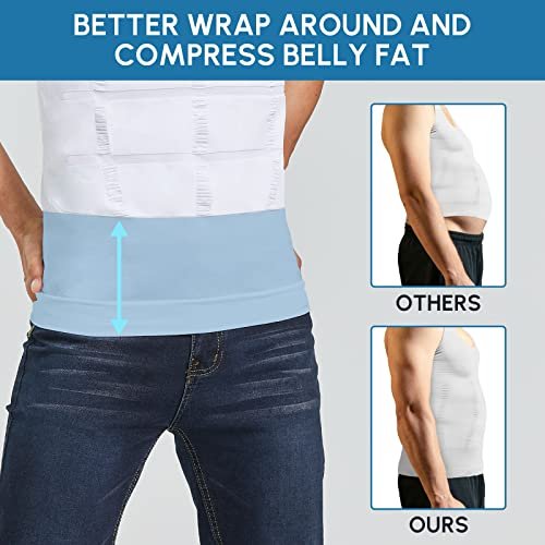 Aptoco Compression Shirts for Men Shapewear Vest Body Shaper Abs Abdomen Slim Tank Top Undershirt for Men's Gynecomastia, White, XXL