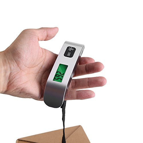 AWH Asixx Digital Scale, Luggage Scale, Portable T-Shaped Digital Electronic Luggage Bag Scale with LCD Display and Backlight Temperature Testing Maximum Weighing 50kg