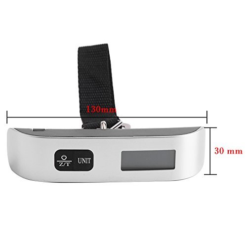 AWH Asixx Digital Scale, Luggage Scale, Portable T-Shaped Digital Electronic Luggage Bag Scale with LCD Display and Backlight Temperature Testing Maximum Weighing 50kg