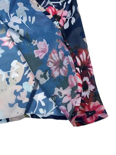 كارديجان كيمونو صيفي فضفاض طويل للنساء من بونكا (أزرق فاتح مزهر)