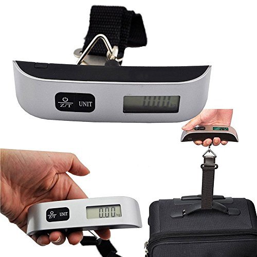 50kg/10g Digital LCD Electronic Portable Weighing Scale Hanging Suitcase Luggage 3V lithium cell