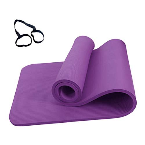 BESPORTBLE Yoga Mat Thick Non-Slip Yoga Mat with Carrying Strap for Exercise Fitness Sports(Purple)