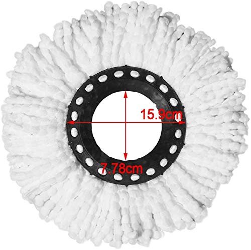 SYOSI 4 Premium Replacement Mop Heads Refills for Universal 360° Spin Magic Mop, Hurricane Compatible Standard Replacement Round Spin Mop Heads Microfiber