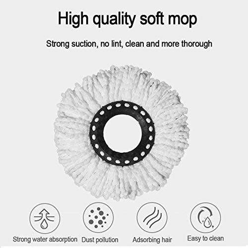 SYOSI 4 Premium Replacement Mop Heads Refills for Universal 360° Spin Magic Mop, Hurricane Compatible Standard Replacement Round Spin Mop Heads Microfiber