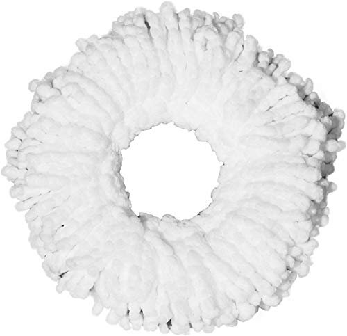 SYOSI 4 Premium Replacement Mop Heads Refills for Universal 360° Spin Magic Mop, Hurricane Compatible Standard Replacement Round Spin Mop Heads Microfiber