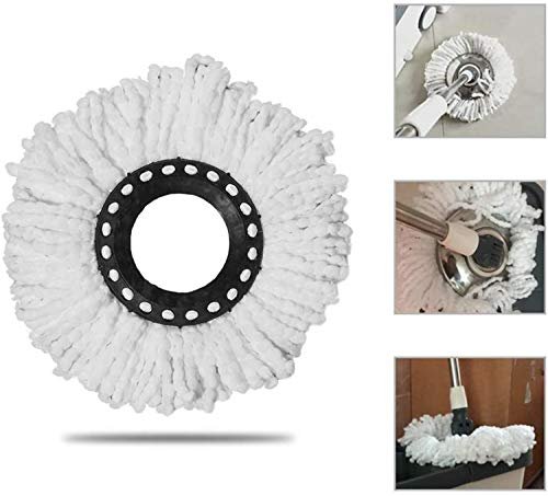 SYOSI 4 Premium Replacement Mop Heads Refills for Universal 360° Spin Magic Mop, Hurricane Compatible Standard Replacement Round Spin Mop Heads Microfiber