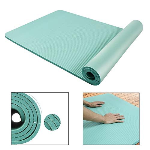 Quanwe Yoga Mat 10mm Quality Yoga Mat 185 * 80cm Thicked NBR Non-slip Fitness Pilates Mat with Free Carry Rope Home Exercises Gym Sport Pad (Color : Rose red)