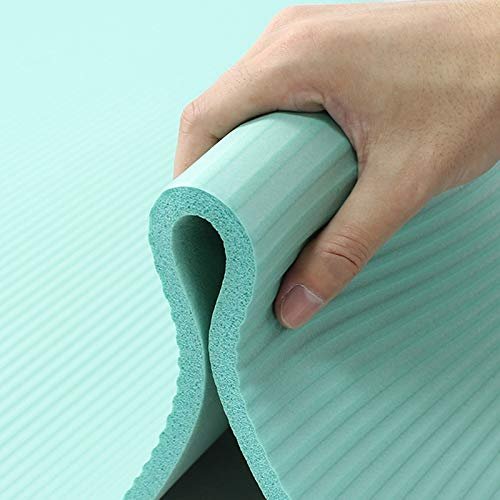 Quanwe Yoga Mat 10mm Quality Yoga Mat 185 * 80cm Thicked NBR Non-slip Fitness Pilates Mat with Free Carry Rope Home Exercises Gym Sport Pad (Color : Rose red)