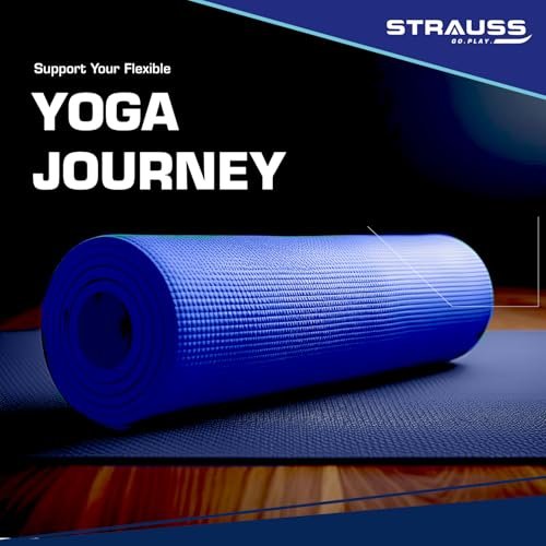 STRAUSS Yoga Mat, 6Mm (Blue)