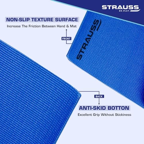 STRAUSS Yoga Mat, 6Mm (Blue)