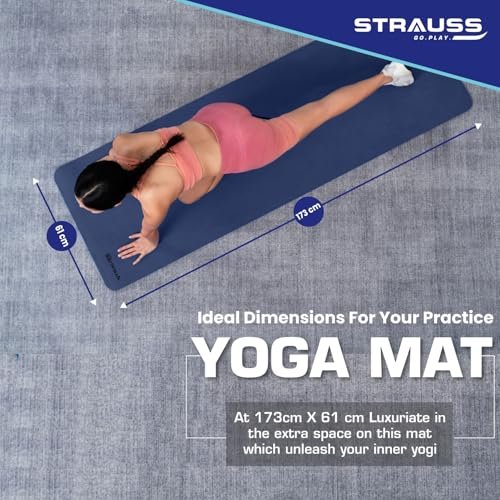 STRAUSS Yoga Mat, 6Mm (Blue)