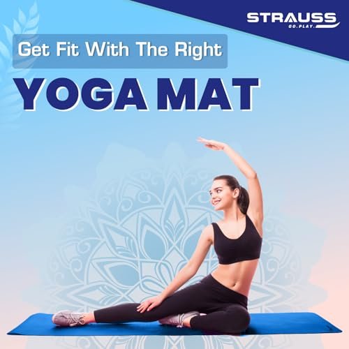 STRAUSS Yoga Mat, 6Mm (Blue)