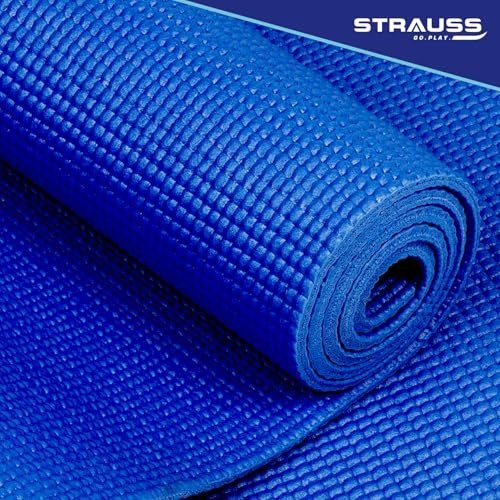 STRAUSS Yoga Mat, 6Mm (Blue)