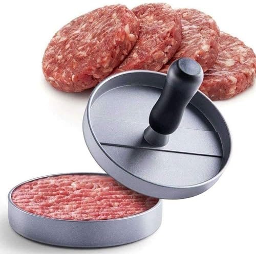 A Burger Press | Aluminium Non-Stick Patty Maker Mold | Meat, Beef, Lamb & Veggie Burger Maker for BBQ Grill