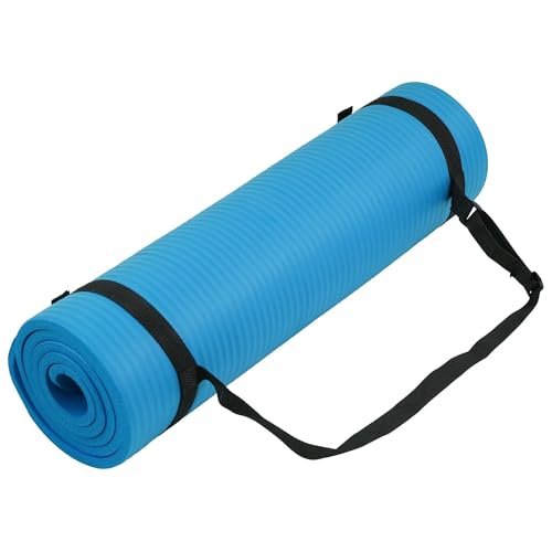 BalanceFrom All Purpose Anti-Tear Exercise Yoga Mat with Carrying Strap, Red