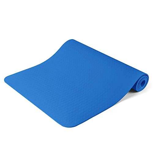 Non Slip Thick 6 mm Long 183 cm Eco Safe Yoga Mat-Blue
