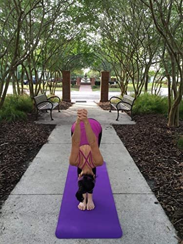 Non Slip Thick 6 mm Long 183 cm Eco Safe Yoga Mat-Purple