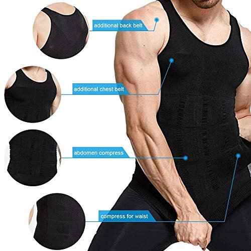 Men's Body Slimming Vest (White, L)