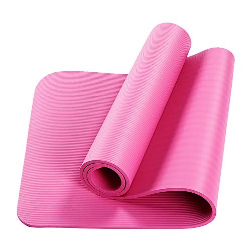 Kumono Extra Thick Yoga Pilates Mat - All Purpose Durable 10mm Thickness Non-Slip Yoga Mat Pilates & Floor Workouts Pink