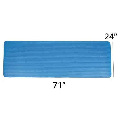 Everyday Essentials 1/2-Inch Extra Thick High Density Anti-Tear Exercise Yoga Mat with Carrying Strap, Blue (AP6BL)