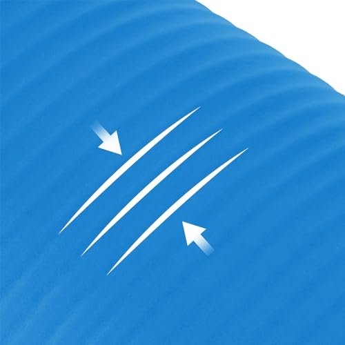 Everyday Essentials 1/2-Inch Extra Thick High Density Anti-Tear Exercise Yoga Mat with Carrying Strap, Blue (AP6BL)