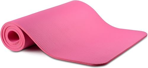 Everyday Essentials 1/2-Inch Extra Thick High Density Anti-Tear Exercise Yoga Mat with Carrying Strap, Pink