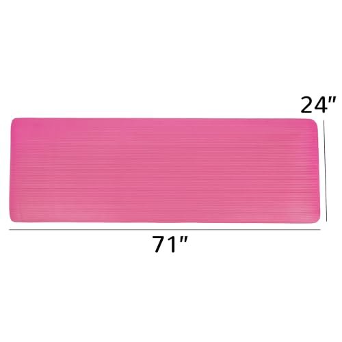 Everyday Essentials 1/2-Inch Extra Thick High Density Anti-Tear Exercise Yoga Mat with Carrying Strap, Pink