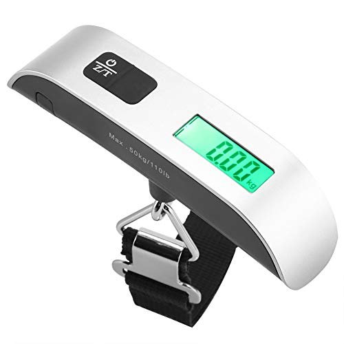 Hztyyier Digital Luggage Scale, LCD Display Portable Handheld Baggage Scale with Hook for Travel, Suitcase or Carry Bag, 110 Pounds