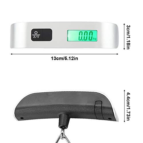 Hztyyier Digital Luggage Scale, LCD Display Portable Handheld Baggage Scale with Hook for Travel, Suitcase or Carry Bag, 110 Pounds