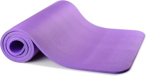 Everyday Essentials 1/2-Inch Extra Thick High Density Anti-Tear Exercise Yoga Mat with Carrying Strap, Purple