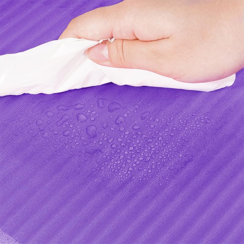 Everyday Essentials 1/2-Inch Extra Thick High Density Anti-Tear Exercise Yoga Mat with Carrying Strap, Purple