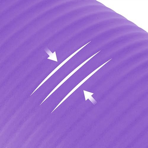 Everyday Essentials 1/2-Inch Extra Thick High Density Anti-Tear Exercise Yoga Mat with Carrying Strap, Purple