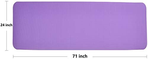 Fitvids All Purpose 1/2-Inch Extra Thick High Density Anti-Tear Exercise Yoga Mat and Knee Pad with Carrying Strap, Purple