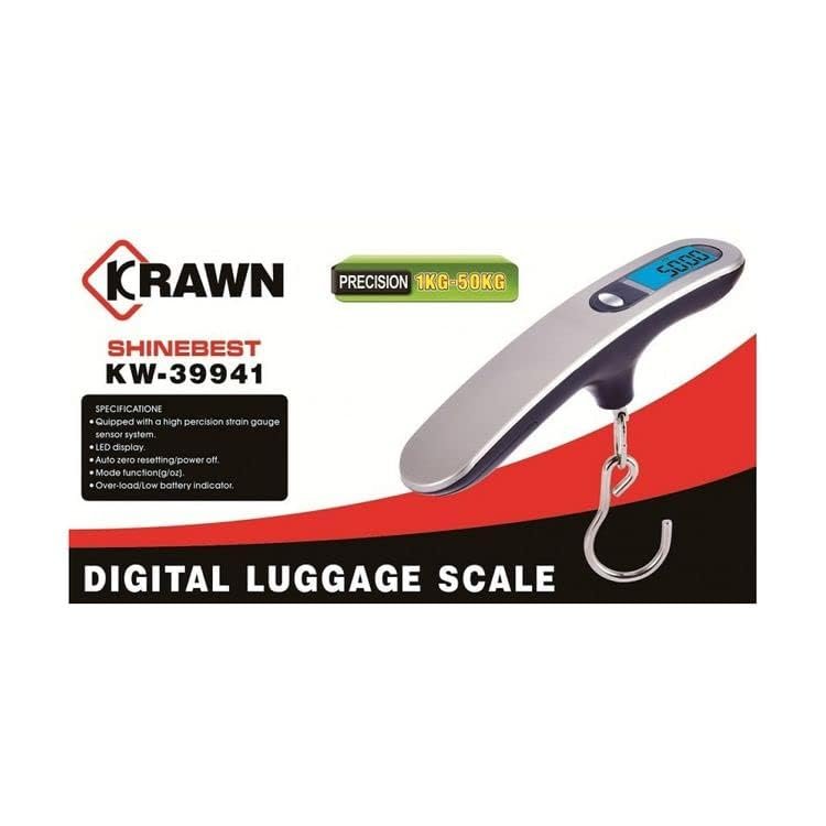 Digital Luggage Scale Weighing Travel Bag Weight Checker,KRAWN - 1kg To 50kg Luggage Scale Hanging Weight Scale With Belt/1 Pcs, KW-39941