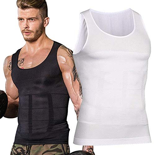 Men's Slimming Body Shapewear Corset Vest Shirt Compression Abdomen Tummy Belly Control Slim Waist Underwear Waist Girdle Shirts JFYCUICAN (Color : Black, Size : M)