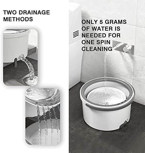 U HOOME Spin Mop and Bucket Set,360 Degree Spinning Mop Microfiber Mop Home Kitchen, automatically spin dry lazy people hands-free mop bucket set for Wood, Hardwood, Laminate, Tile