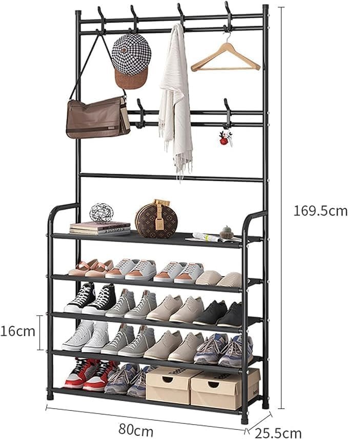 bunca 3 in 1 Shoe Rack and Coat Hanger