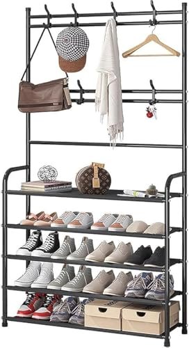 bunca 3 in 1 Shoe Rack and Coat Hanger