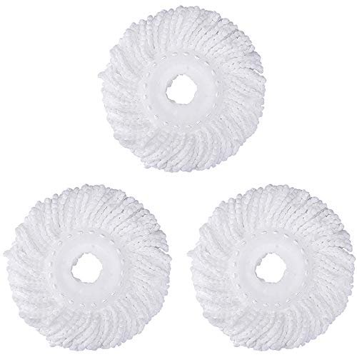 DANGSHAN 3 Pack Mop Head Replacement Spin Mop Replacement Head Microfiber Spin Mop Refills Easy Cleaning Round Shape Standard Size