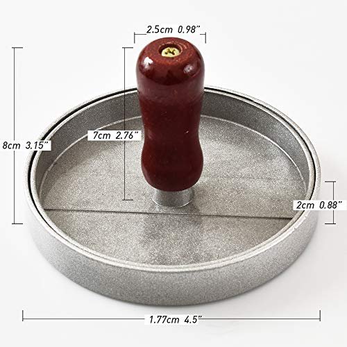 Cozihom Burger Press and Patty Papers Set, Non-Stick Hamburger Press, Grill Press, Patty Maker Mold with 120 Pcs Wax Patty Paper Sheets