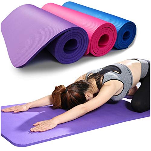 BANLV 10mm yoga mat fitness yoga exercise mat pad anti-sports blanket fitness equipment purple