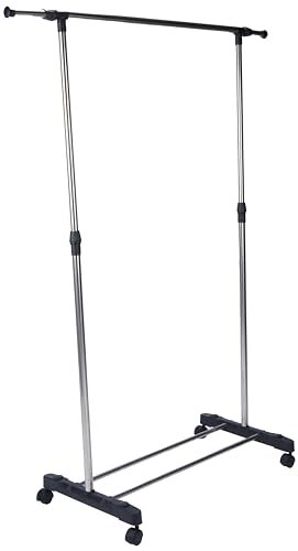 Leostar cd1202 singlepole telescopic clothes hanger, black, w 90.2 x h 21.0 x l 6.0 cm, silver