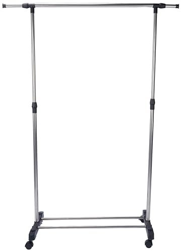 Leostar cd1202 singlepole telescopic clothes hanger, black, w 90.2 x h 21.0 x l 6.0 cm, silver