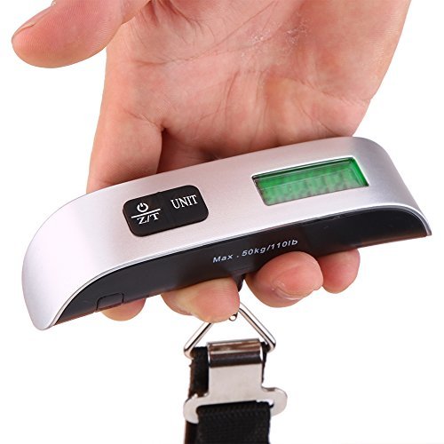 Fdit (With Backlight) - Travel Portable T-shape Handheld Electronic LCD Display Digital Weighting Luggage Suitcase Bag Scale New Silver(With Backlight)