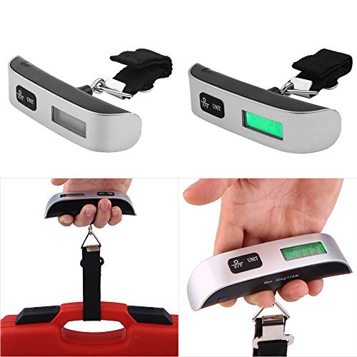 Fdit (With Backlight) - Travel Portable T-shape Handheld Electronic LCD Display Digital Weighting Luggage Suitcase Bag Scale New Silver(With Backlight)