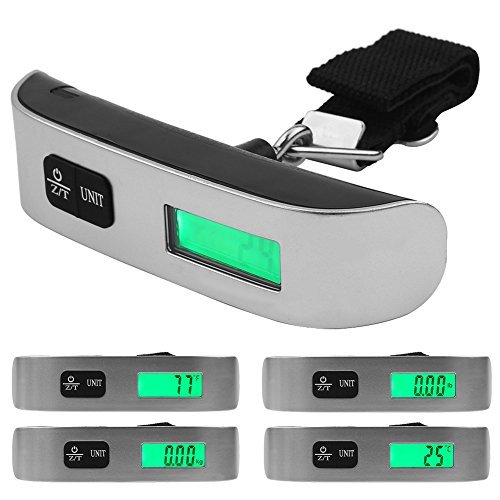 Fdit (With Backlight) - Travel Portable T-shape Handheld Electronic LCD Display Digital Weighting Luggage Suitcase Bag Scale New Silver(With Backlight)