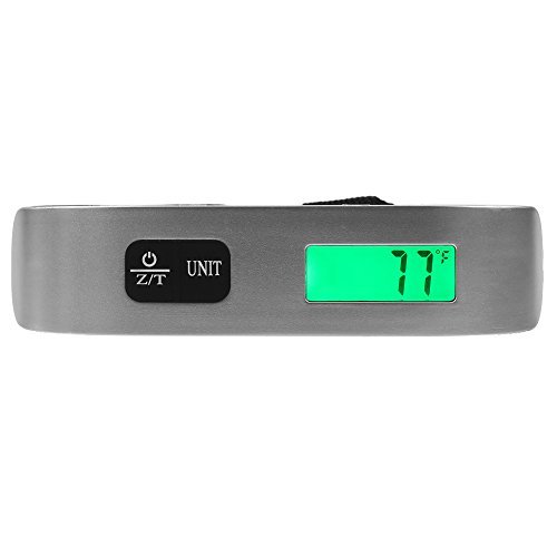 Fdit (With Backlight) - Travel Portable T-shape Handheld Electronic LCD Display Digital Weighting Luggage Suitcase Bag Scale New Silver(With Backlight)