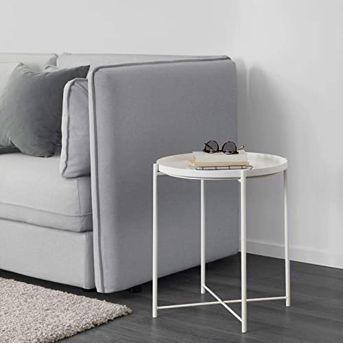 White steel side table