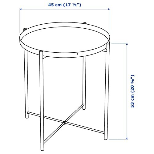 White steel side table